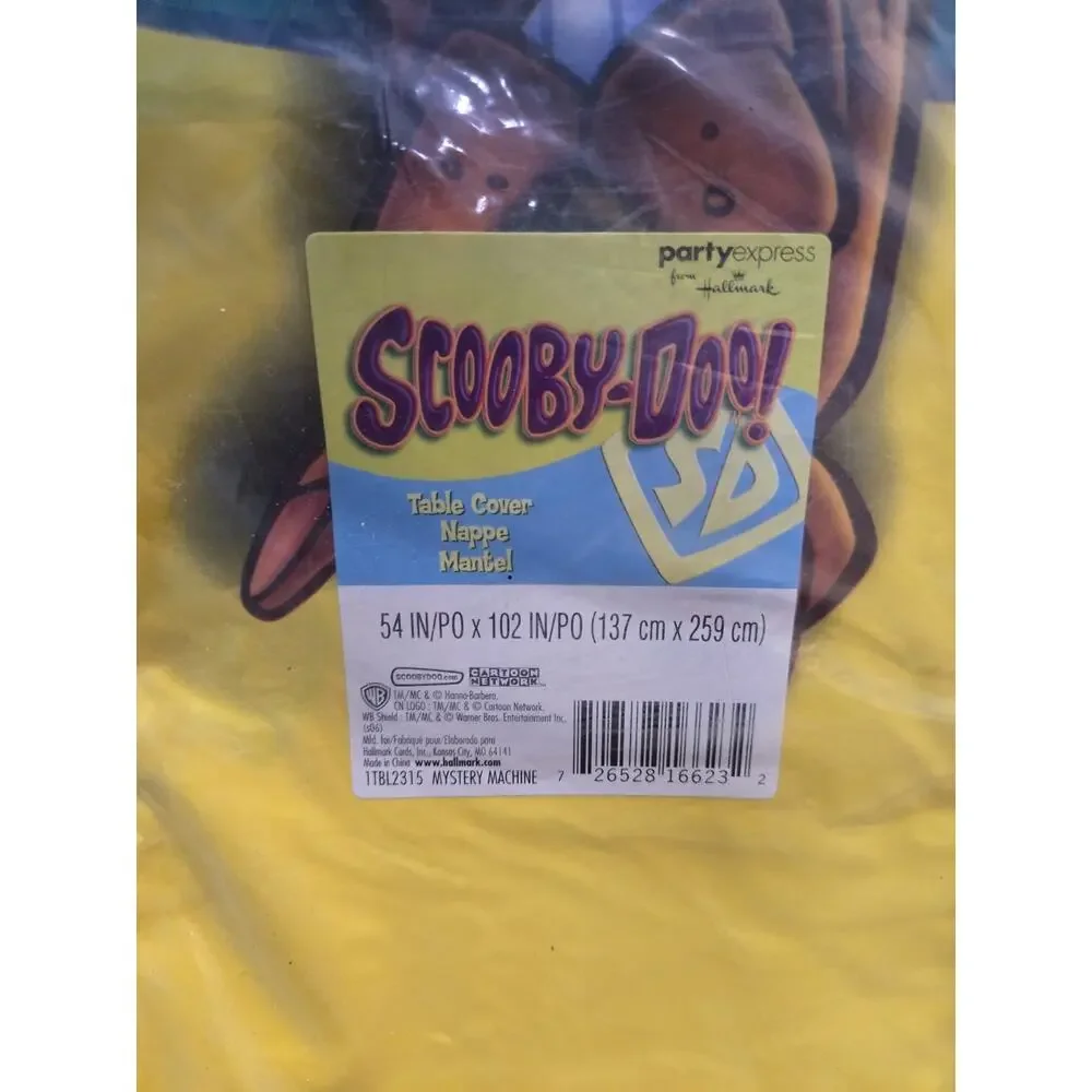 VTG 2006 Party Express Hallmark Scooby-Doo Plastic Table Covers 54x102 (3) NOS